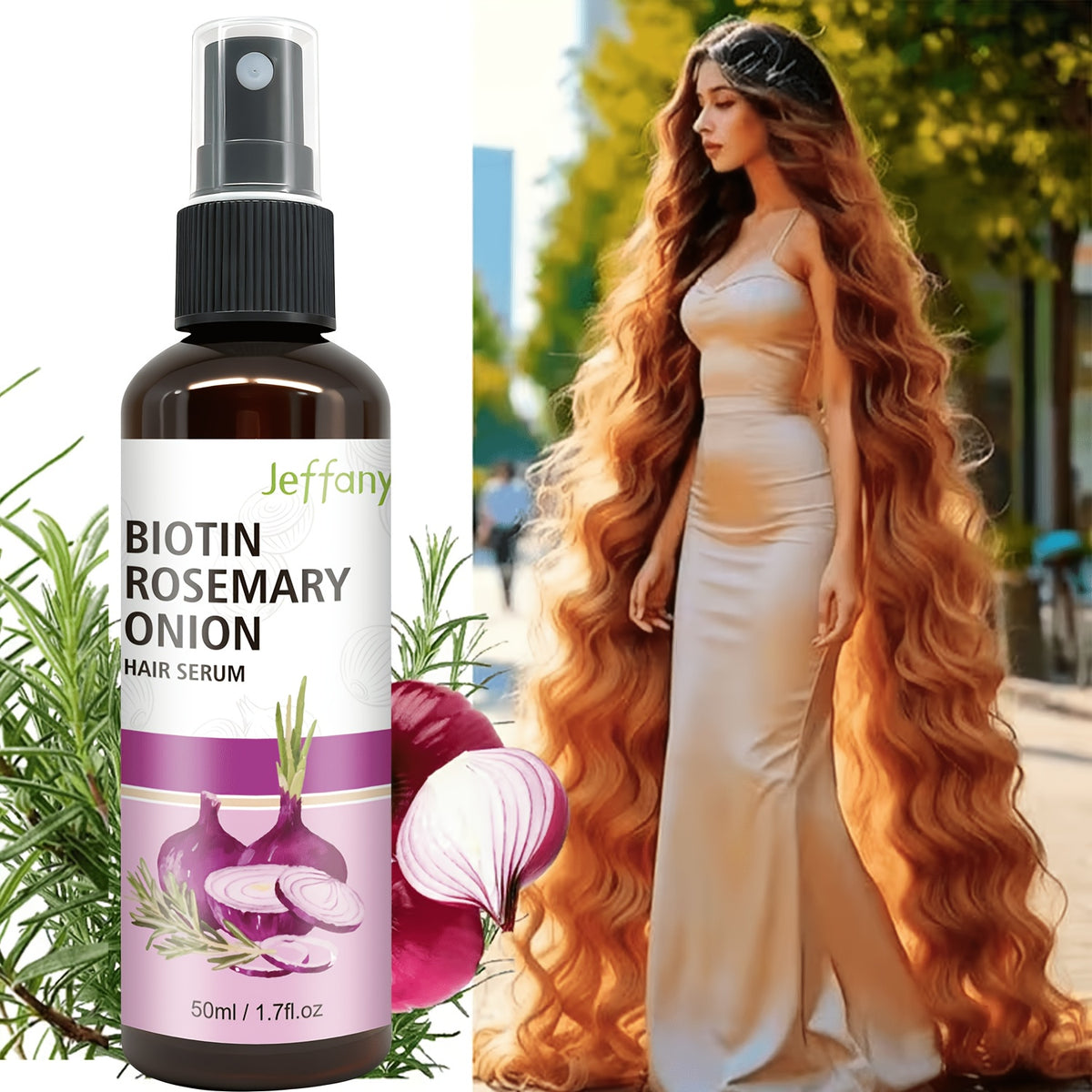 strengthening hair serum spray biotin rosemary onion oil