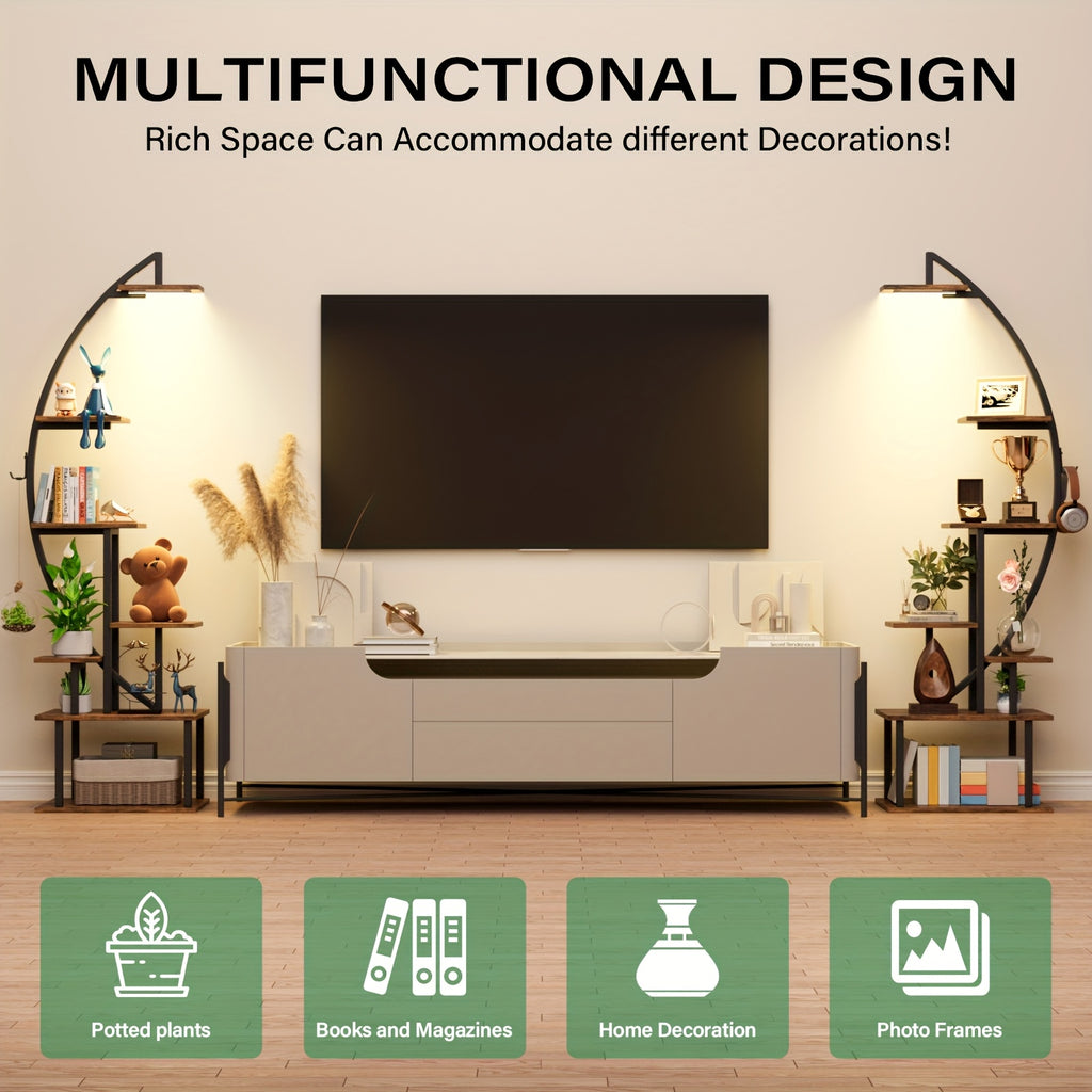 2pcs bookshelf lights 7 tiered 65 multi functional metal