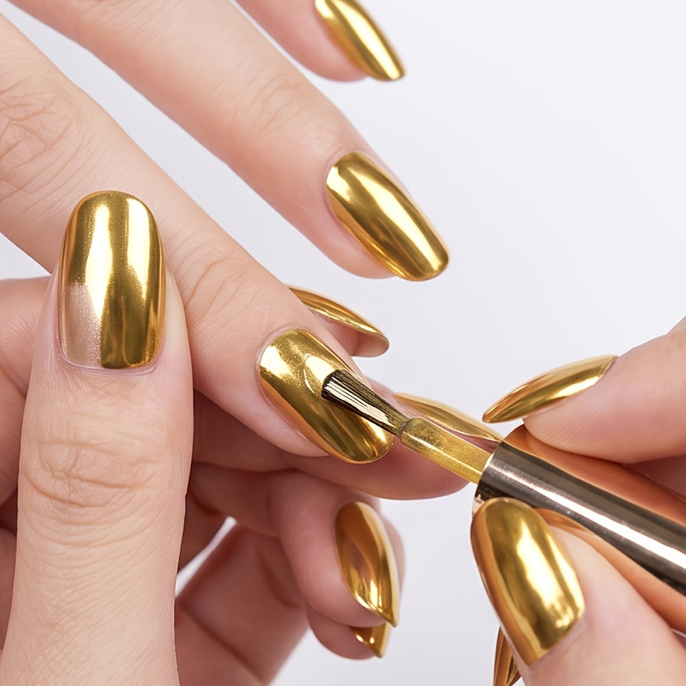 tinovo   golden metallic nail polish quick drying formula