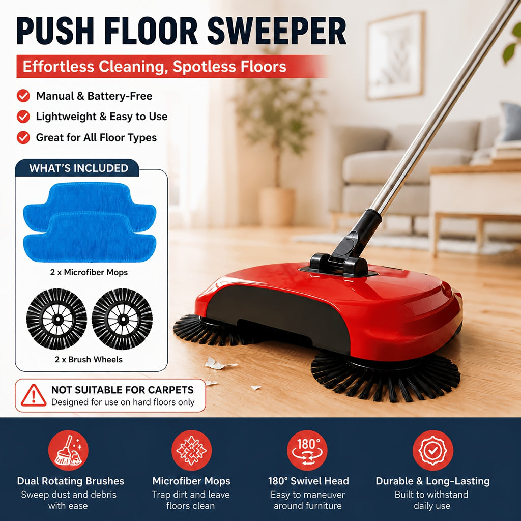 3 in 1 hand push broom multifunctional cleaning tool sweep