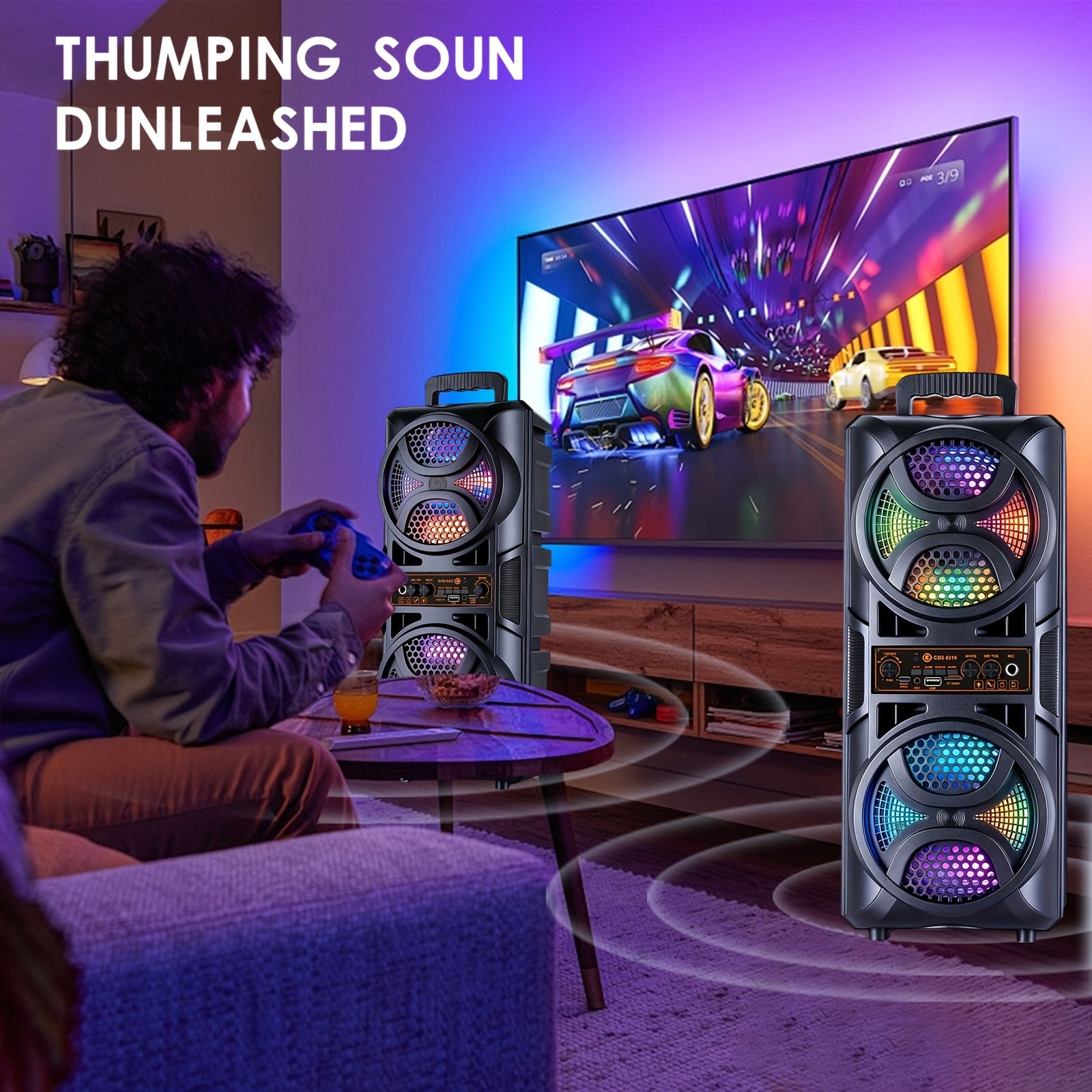 portable large speaker subwoofer microphone suitable karaoke
