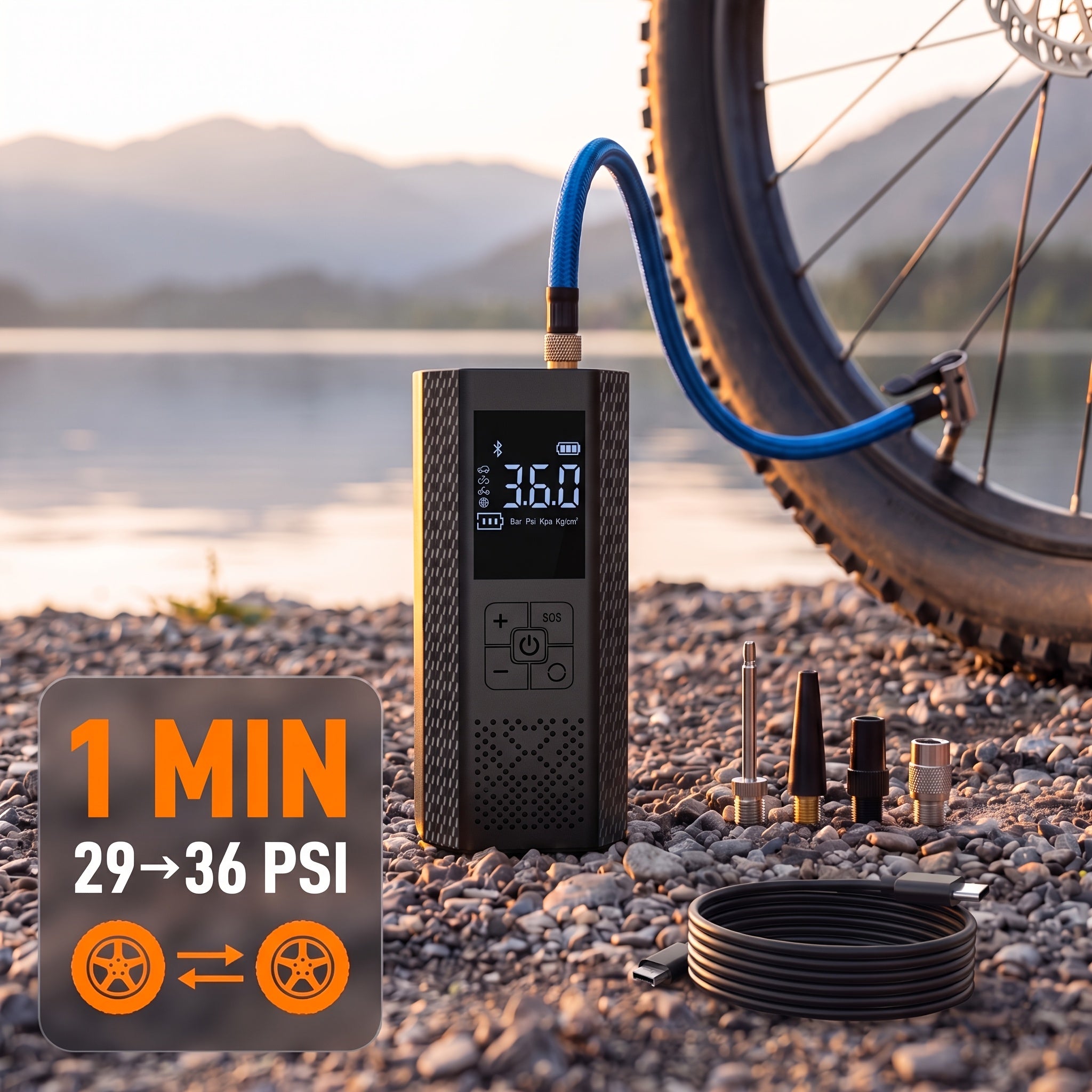 cordless bicycle floor pump portable air compressor bicycle