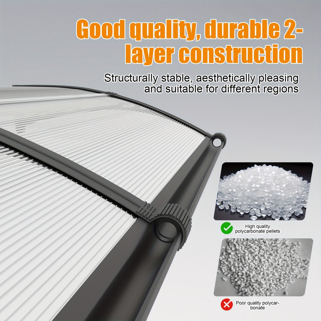 awnings windows doors large gutters rain sun uv protection