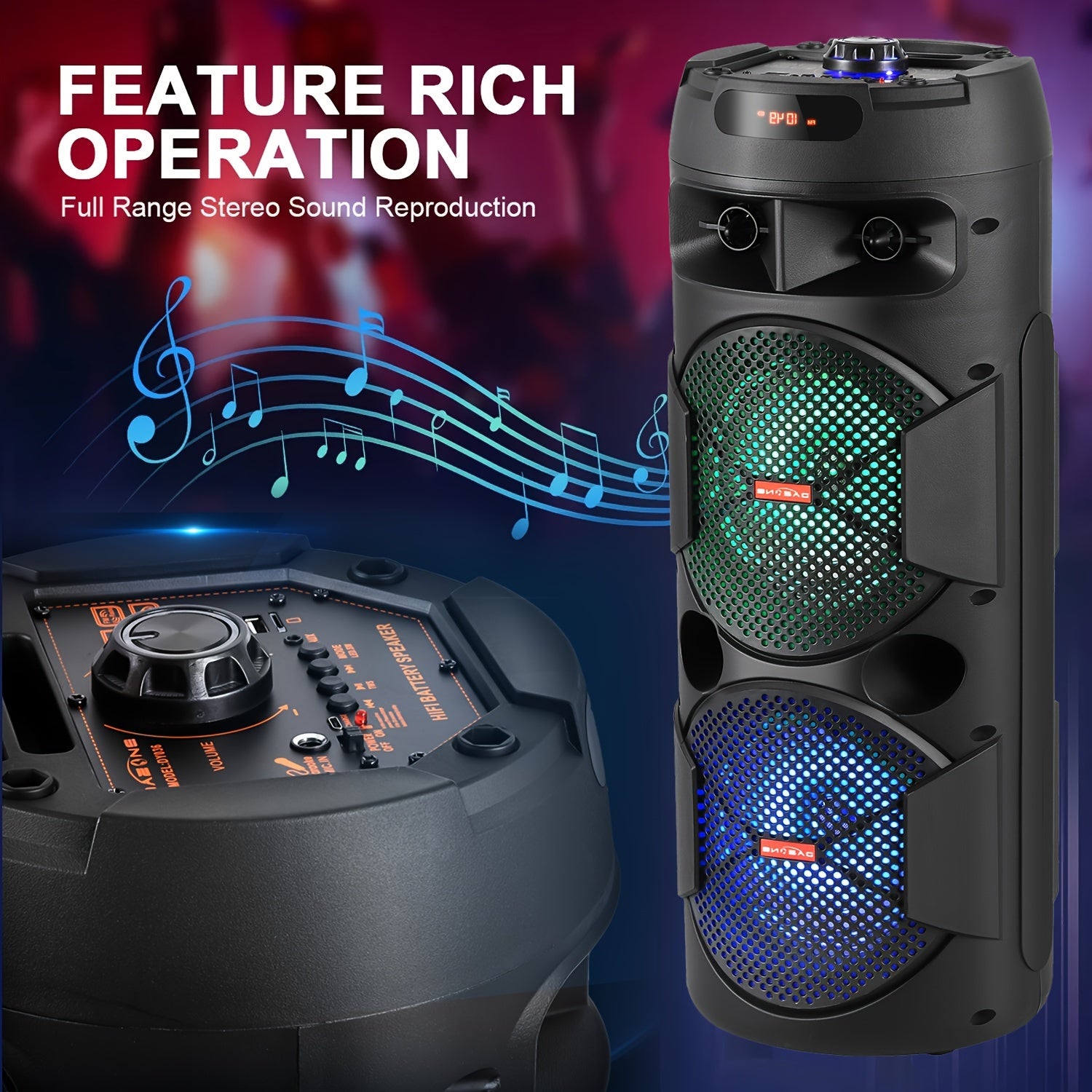 portable bluetooth pa speaker dual 8 karaoke speaker system