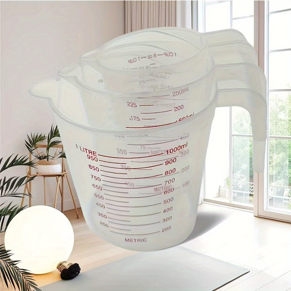 3pcs nesting measuring cups set 1 cup 250ml 2 cups 500ml 4