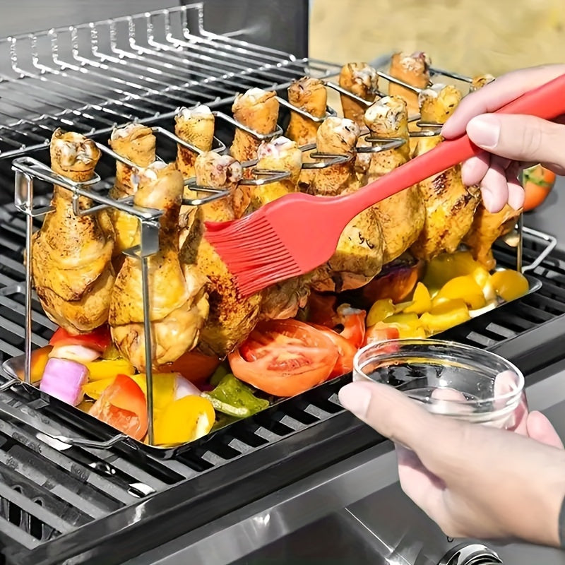 a foldable stainless steel chicken leg rack suitable