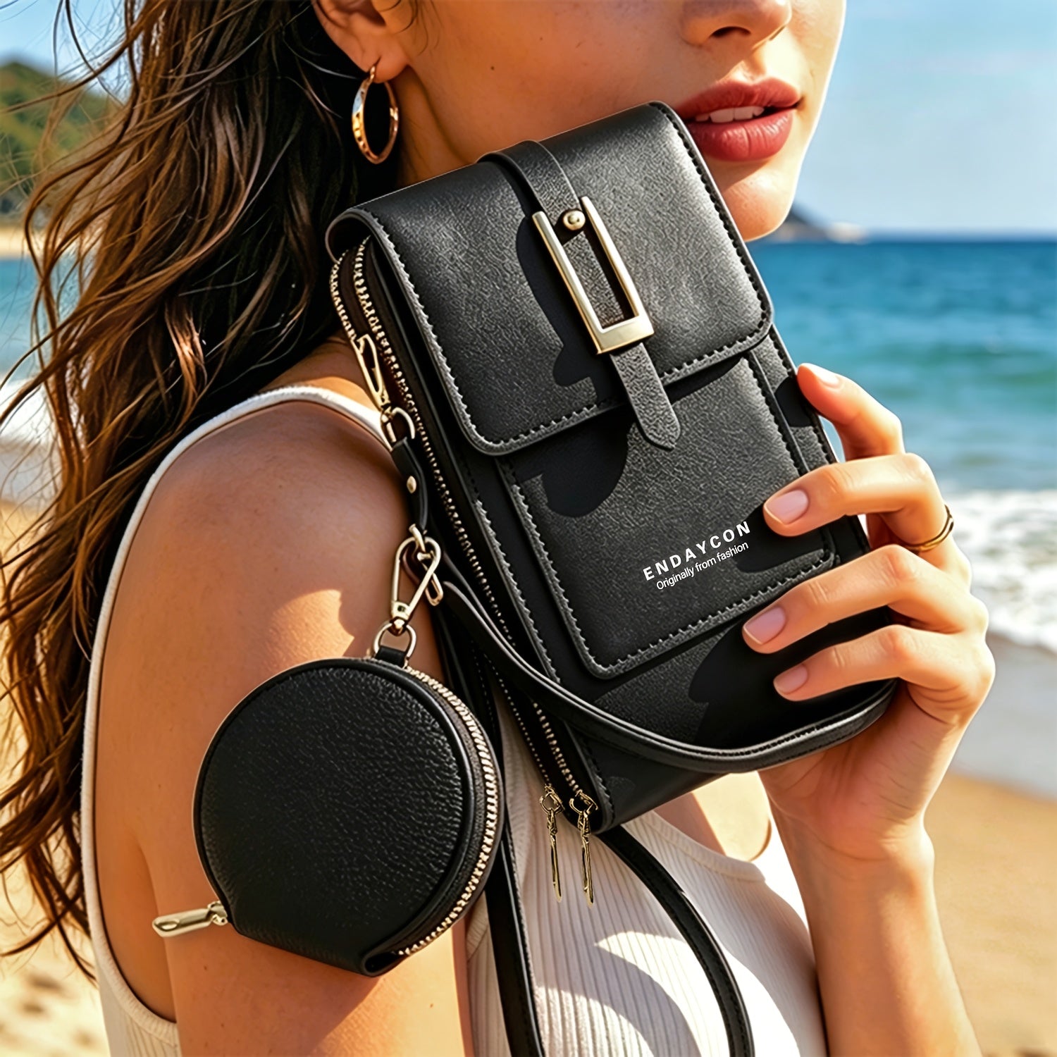 2pcs set crossbody phone bag multi functional vertical
