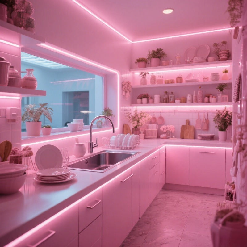 2m pink led light strip interior decoration