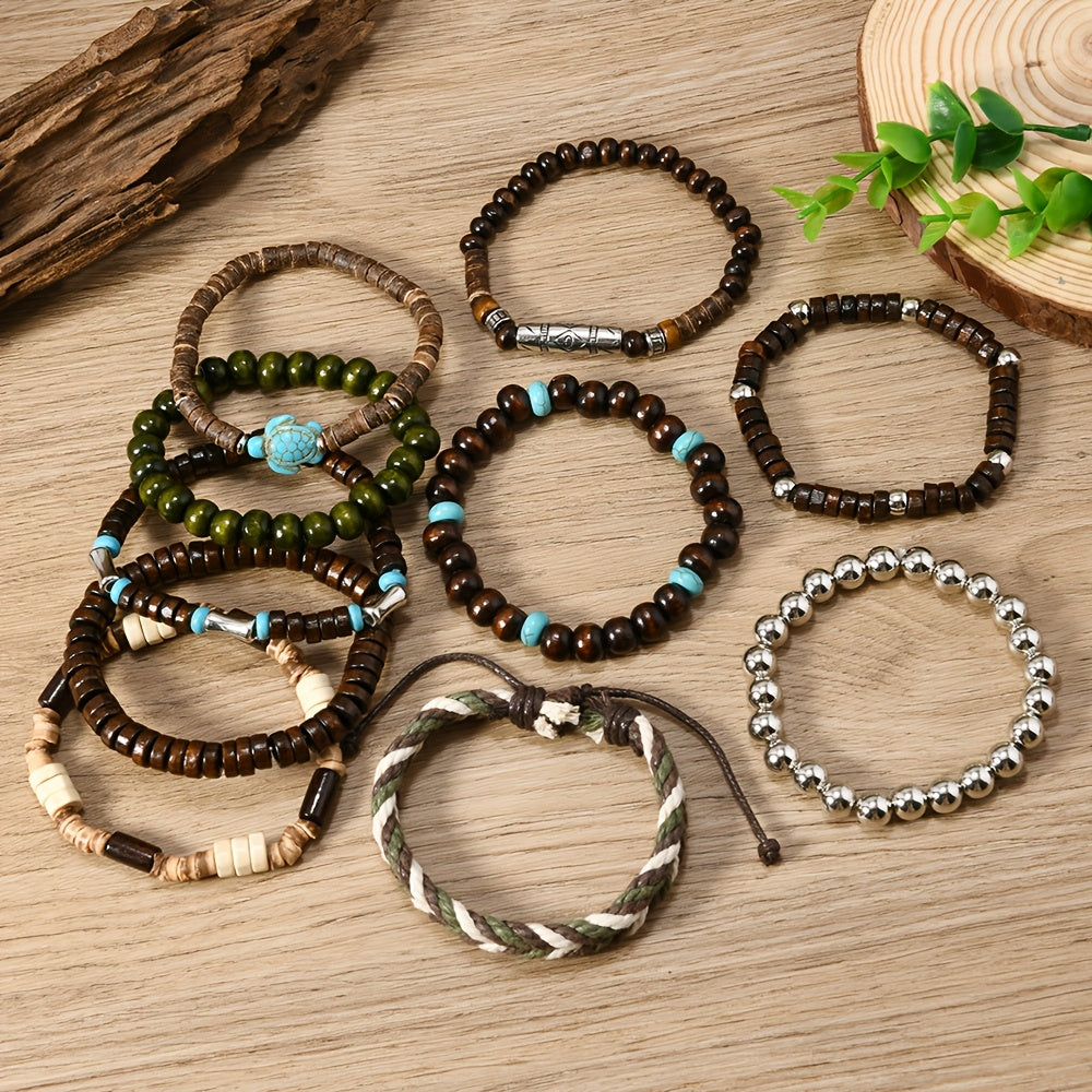 10pcs mens beaded bohemian style stackable jewelry temu