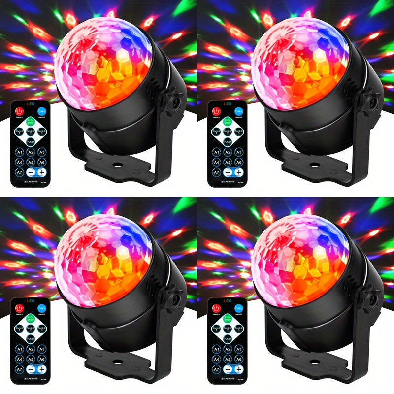 2 4pcs   sound activated party lights remote