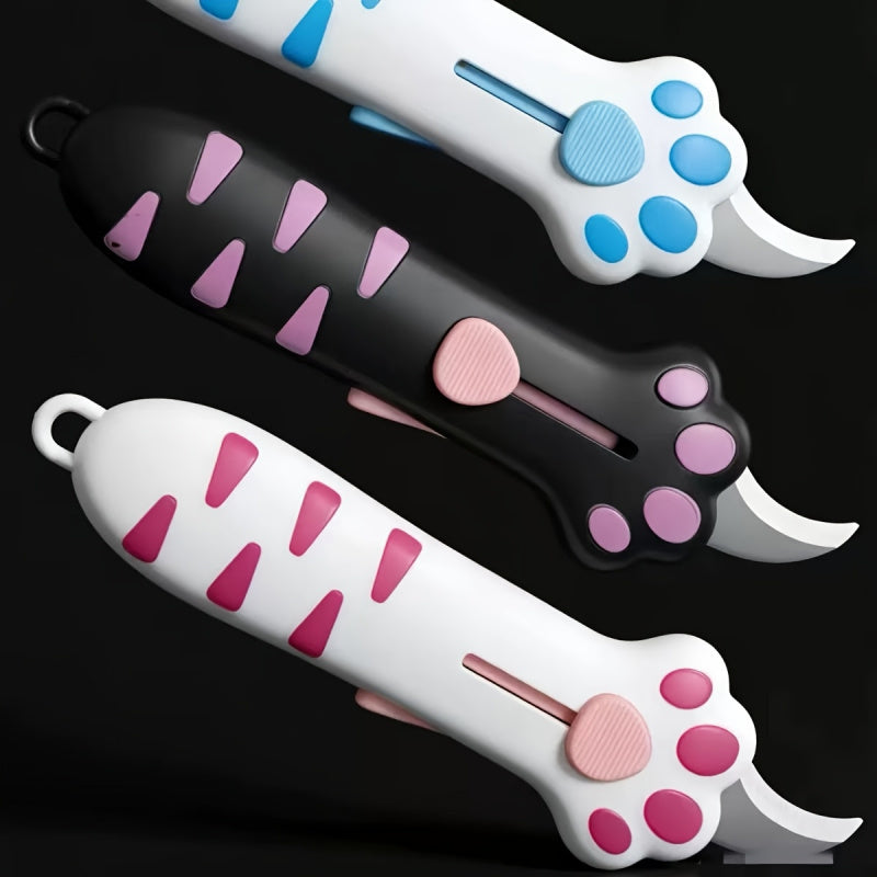 2pcs set multifunctional box cutter storage bag cute cat paw