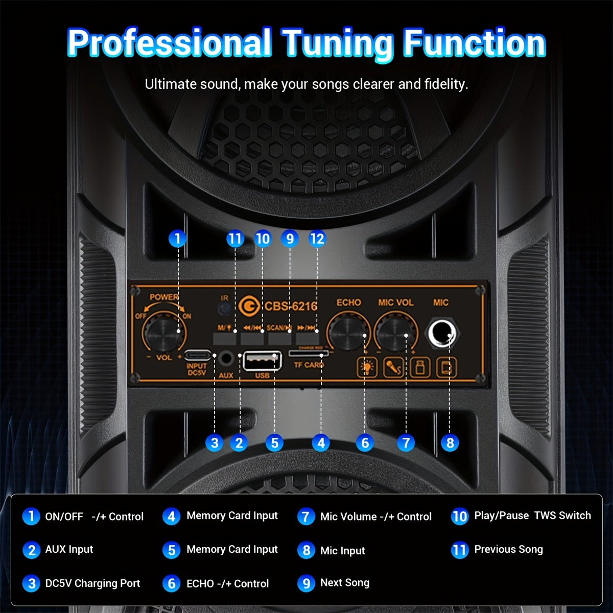 portable large speaker subwoofer microphone suitable karaoke