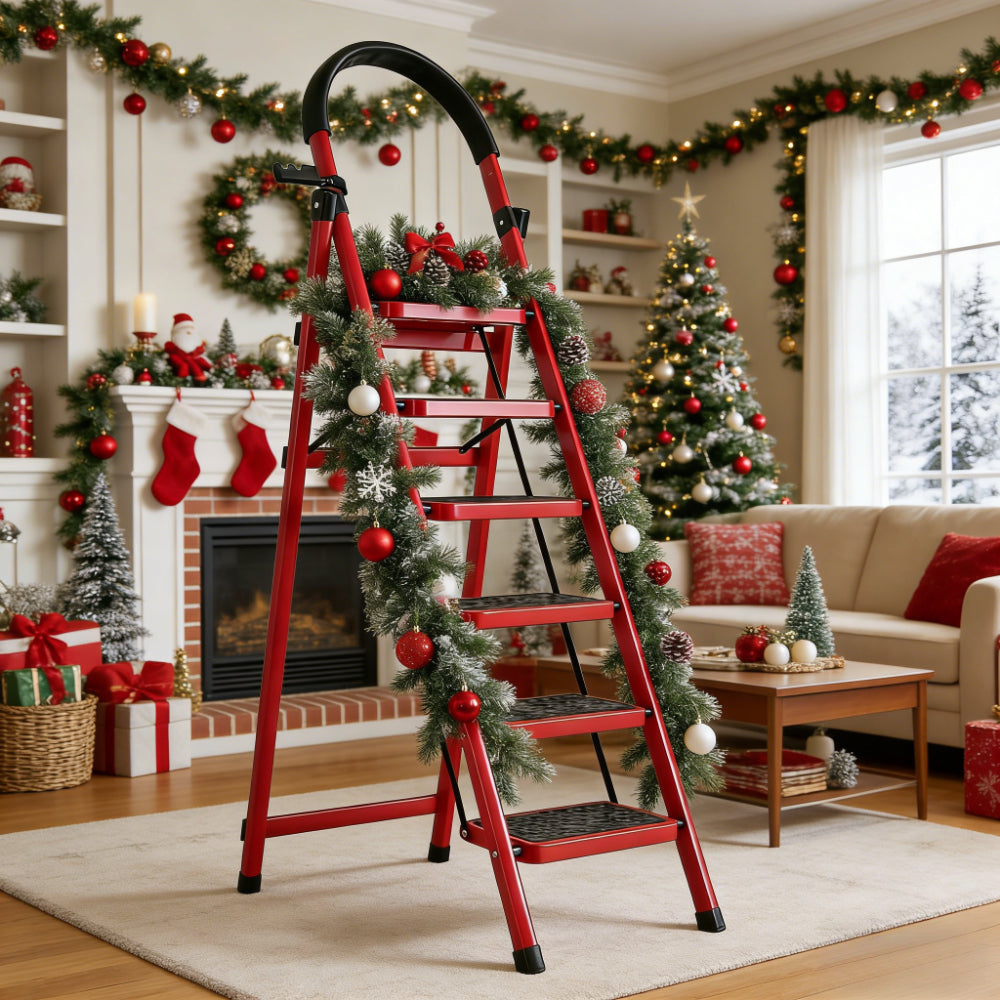 cant stars christmas tree 6 step household folding ladder