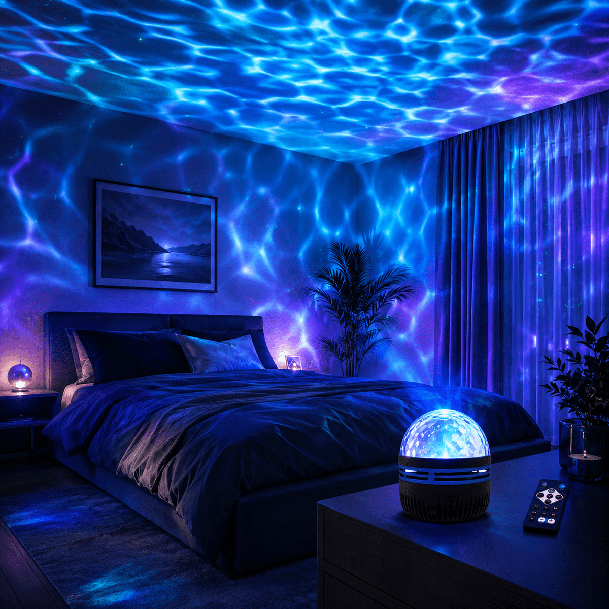 usb powered wave ambient led lamp remote 7 color rgb