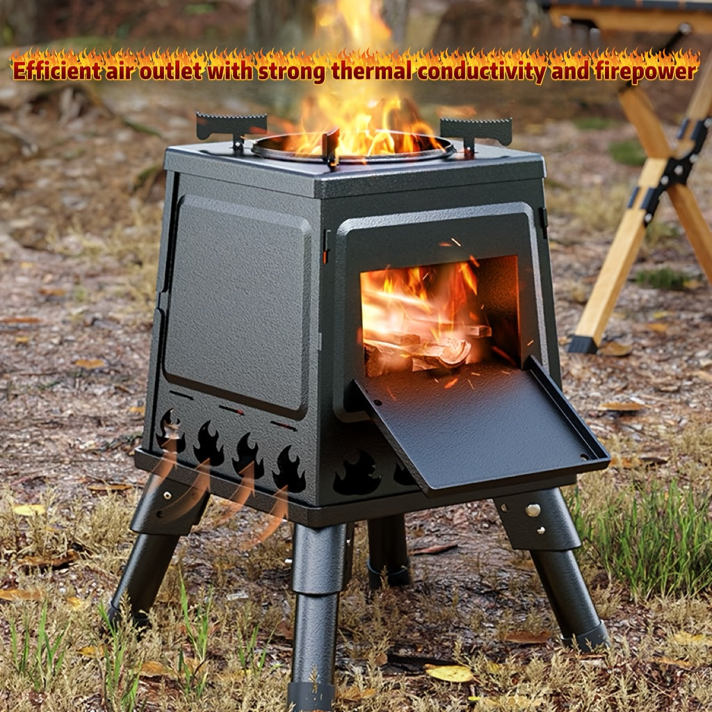 portable wood burning camp stove heavy duty outdoor campfire