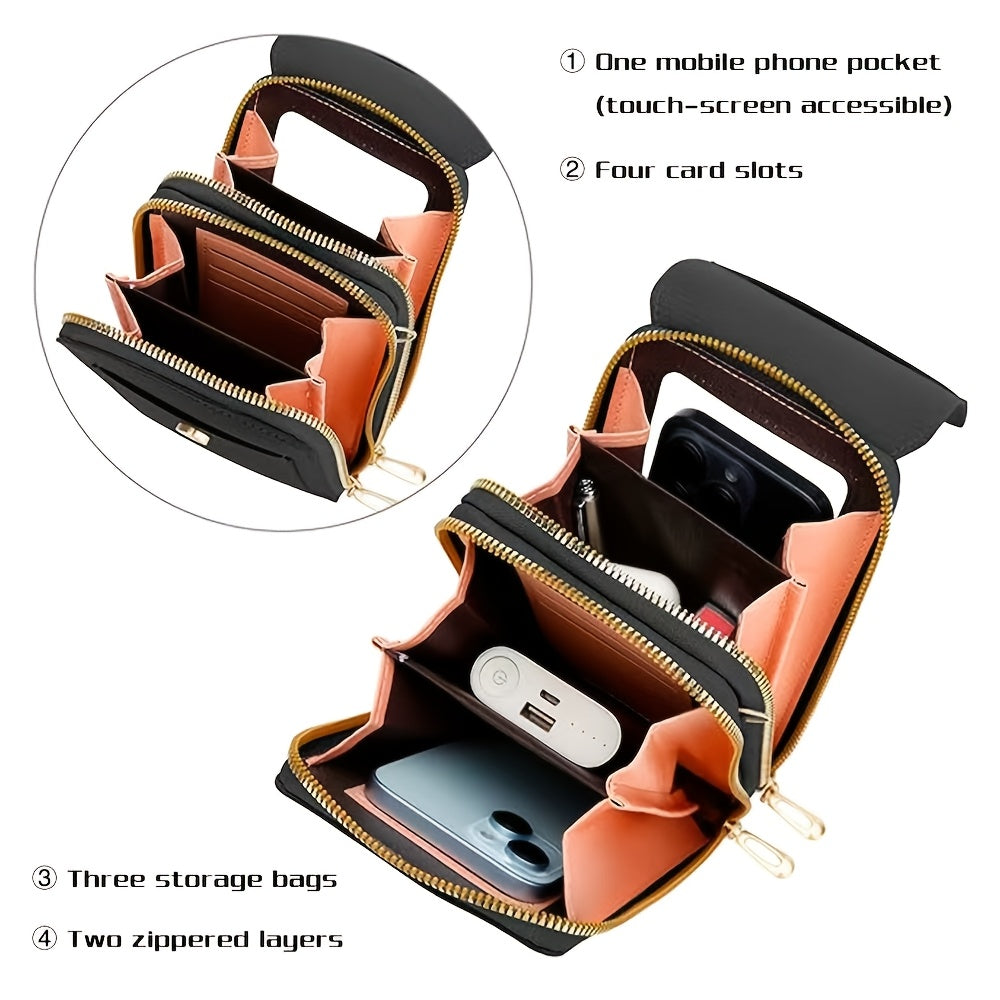 2pcs set crossbody phone bag multi functional vertical