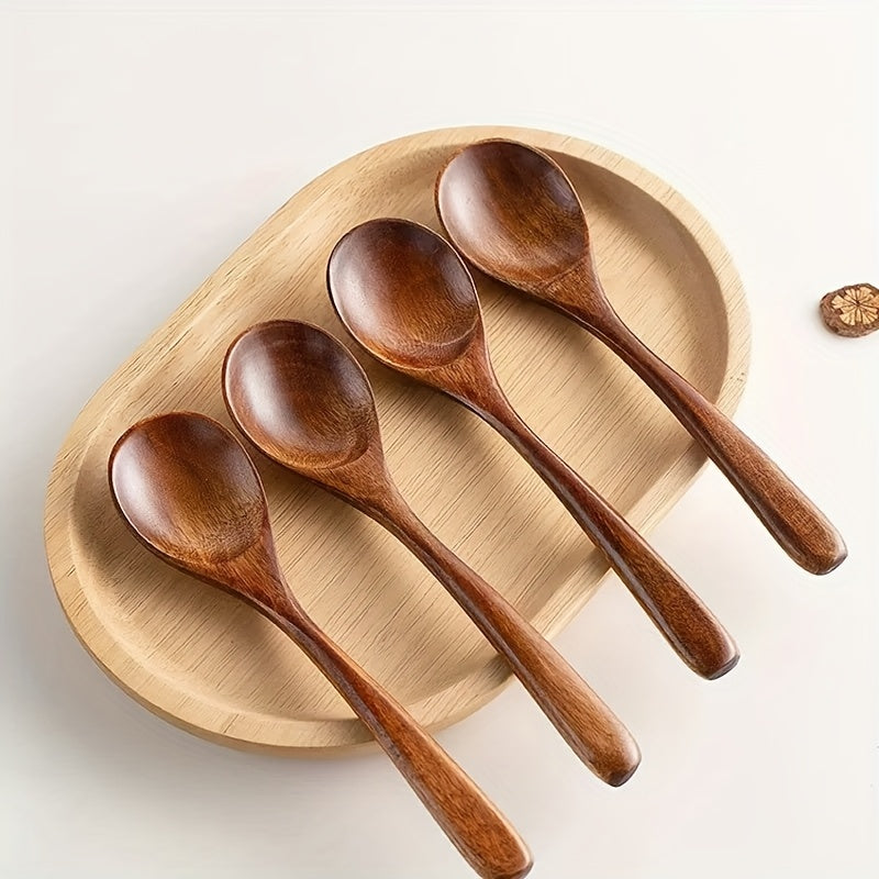 2pcs wooden spoons suitable stirring eating japanese wooden