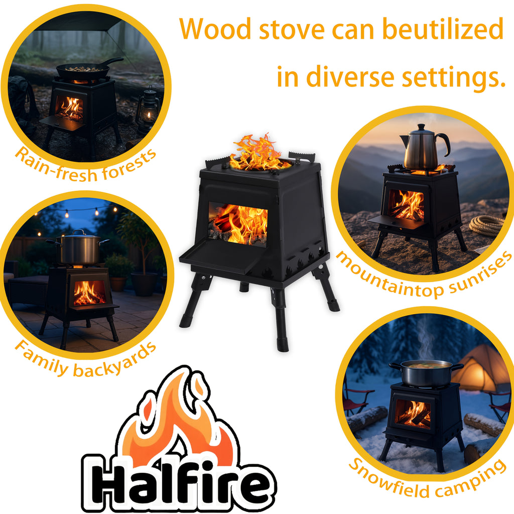 portable wood burning camp stove heavy duty outdoor campfire