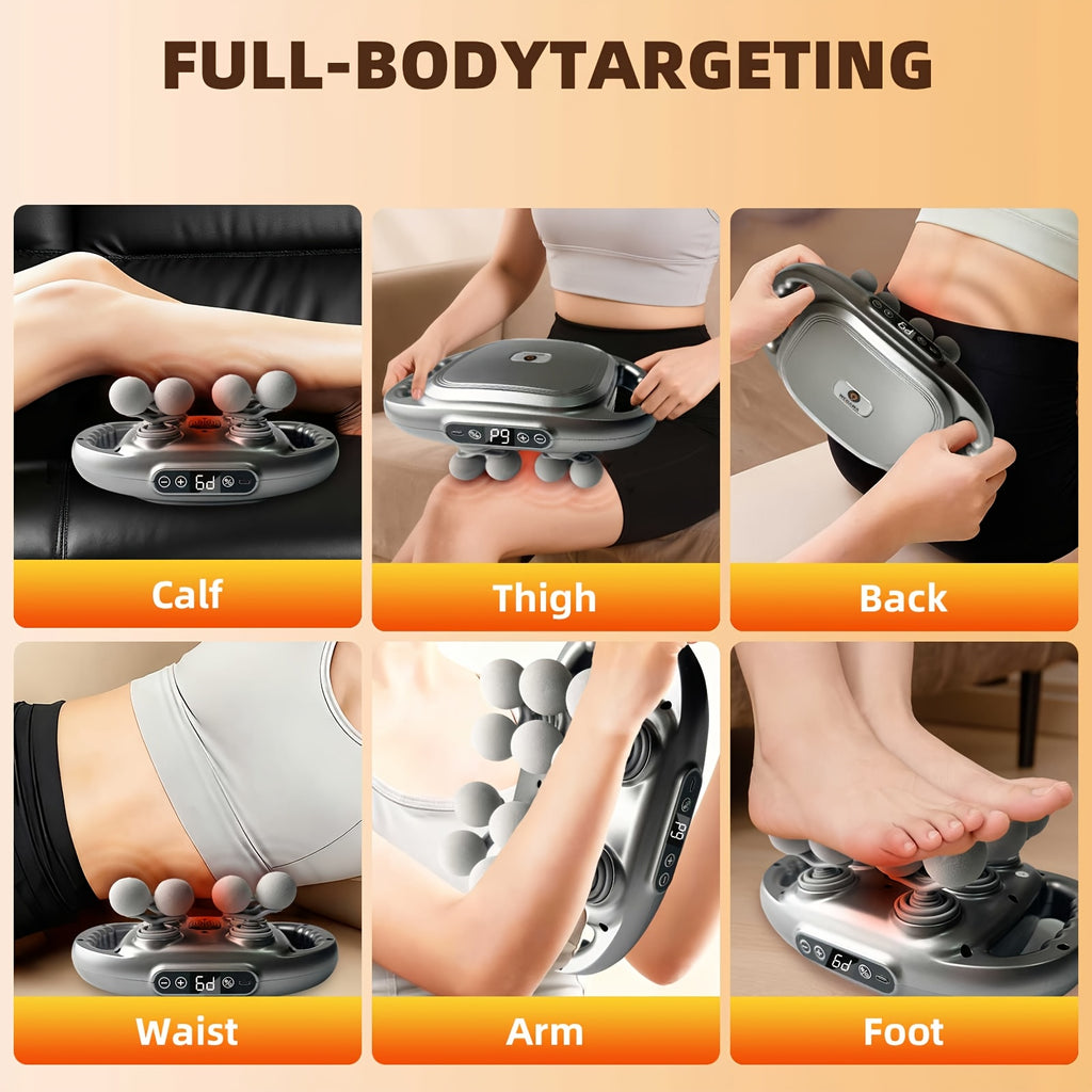 1pc handheld massage gun 12 head multi function massager usb