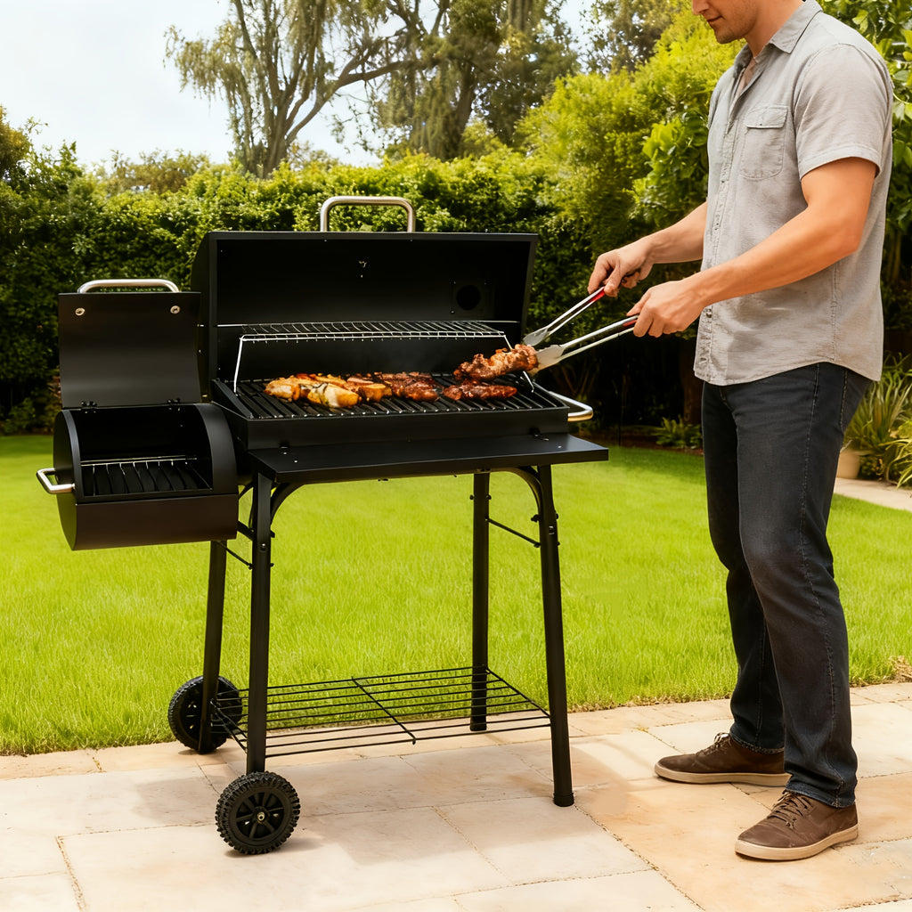 charcoal grill offset   outdoor bbq   side fire