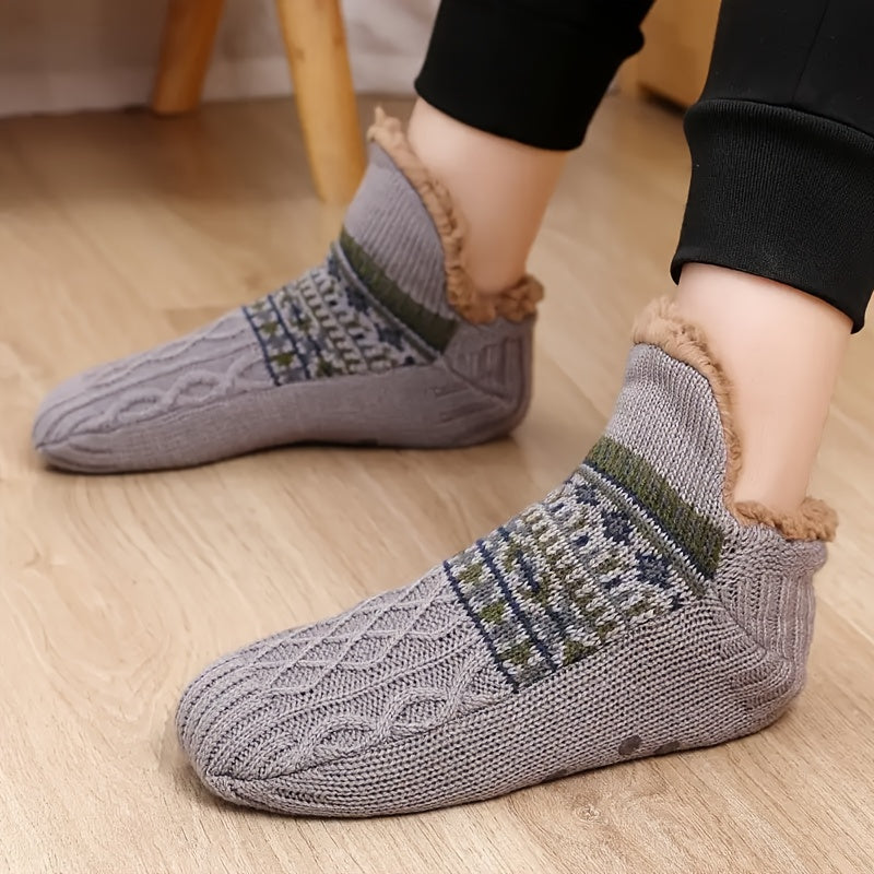1 pair sherpa mens comfortable   shoes warm non slip