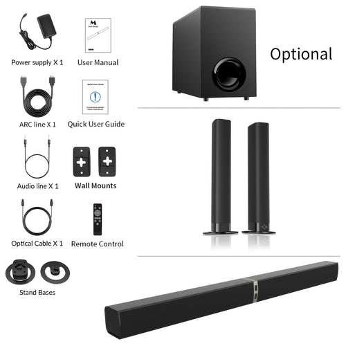2   bar soundbar smart tv wireless speaker