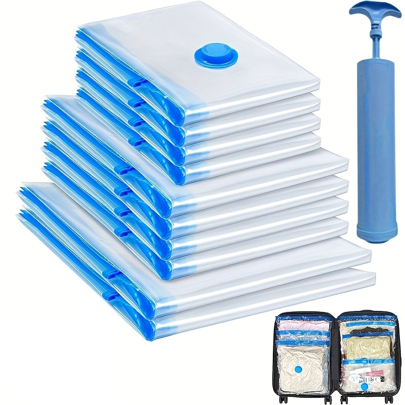 11pcs vacuum compression storage bags set portable hand pump