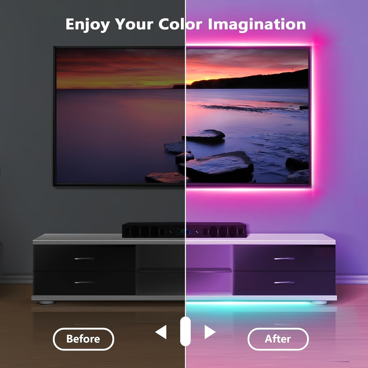 lqhzmyy smart bedroom led light strip   control