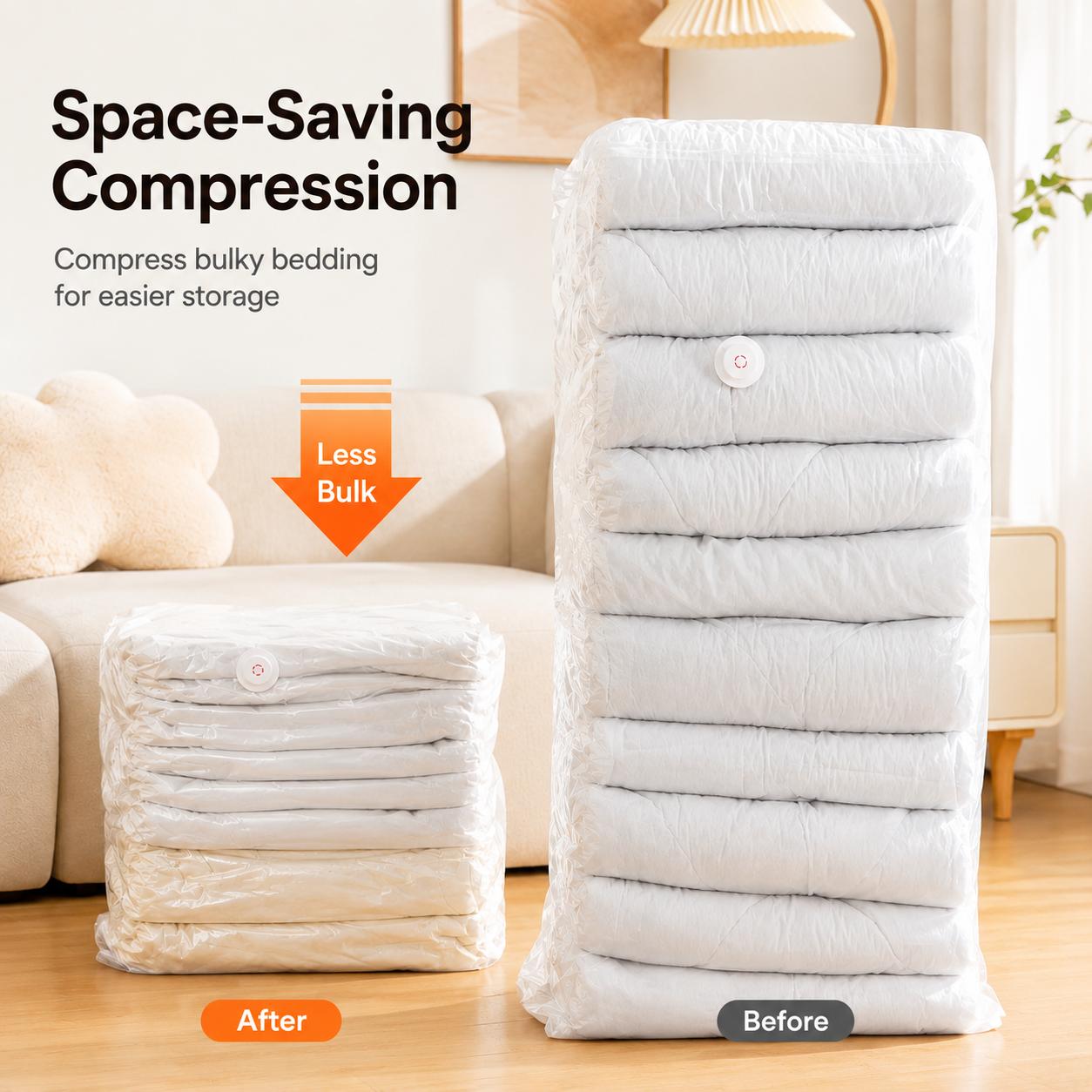 3pcs pump free vacuum storage bags large cubic vacuum
