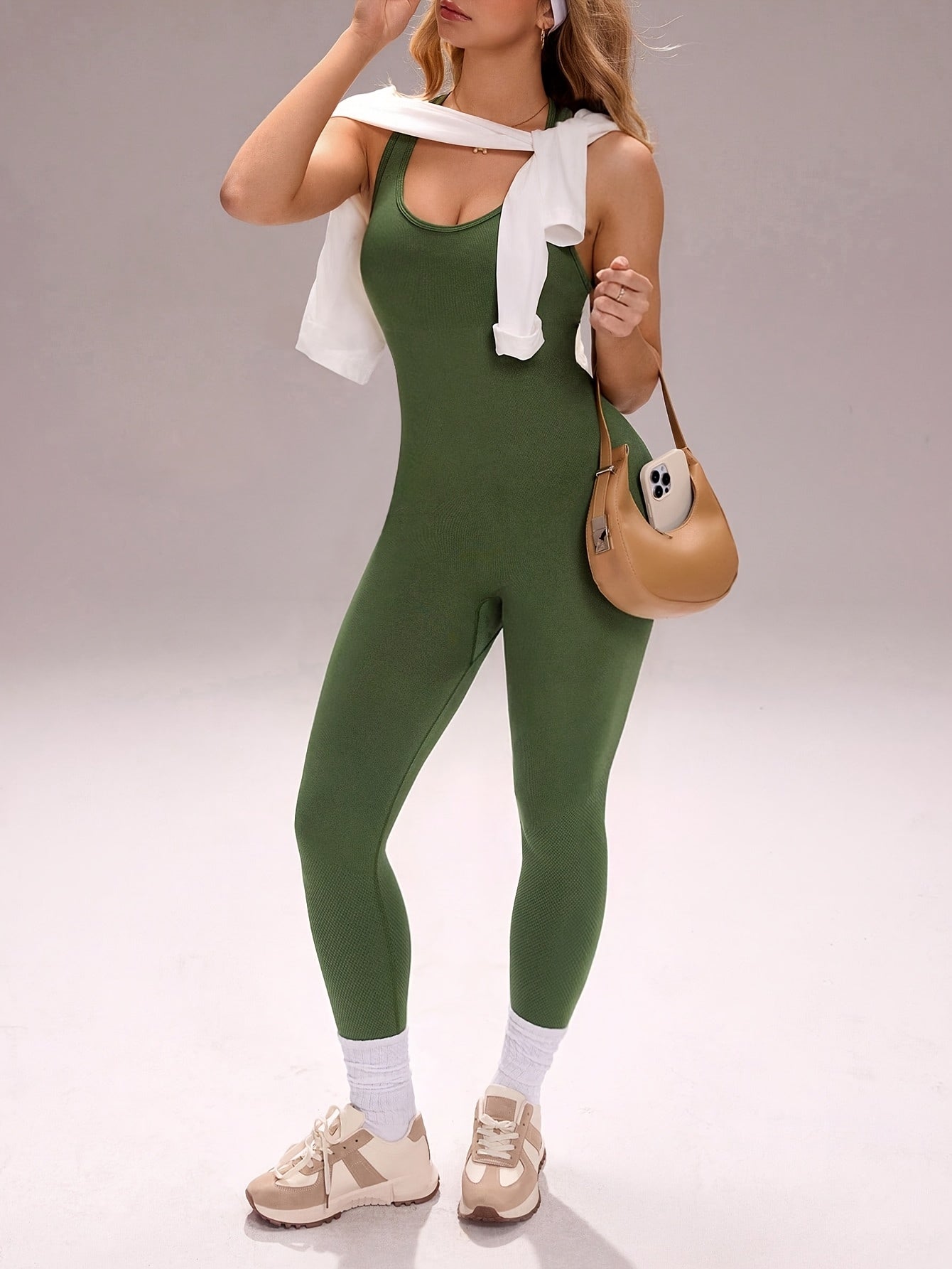 womens seamless   cross backless bodysuit high stretch
