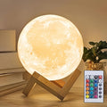16 color rgbw   lamp remote control wooden stand 3d