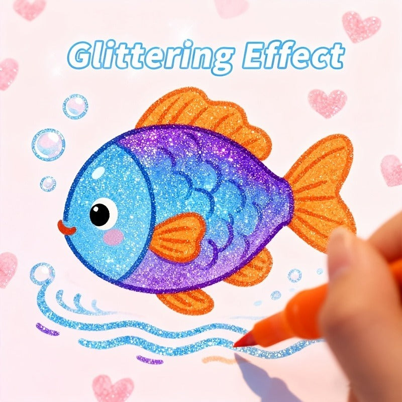 24   dual tip glitter pen set glitter