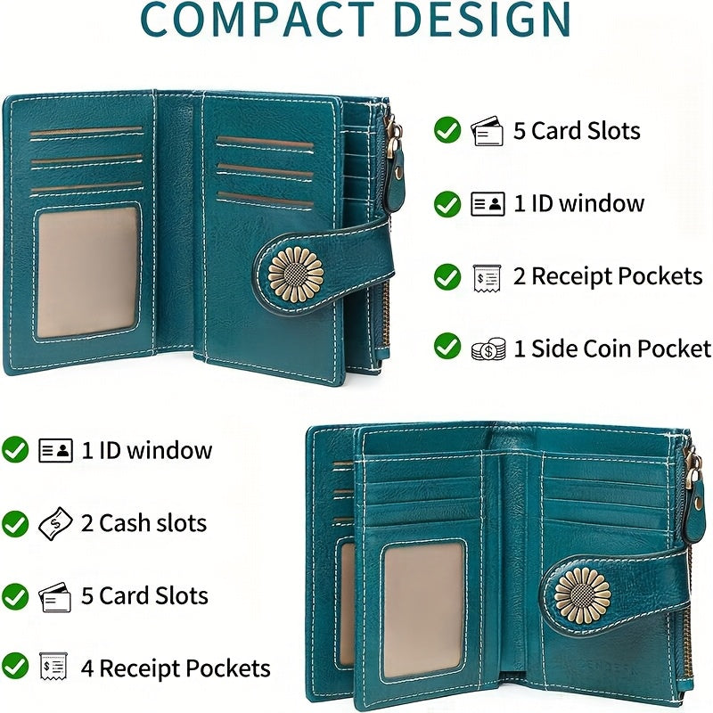 ladies short wallet card holder rfid anti theft coin purse