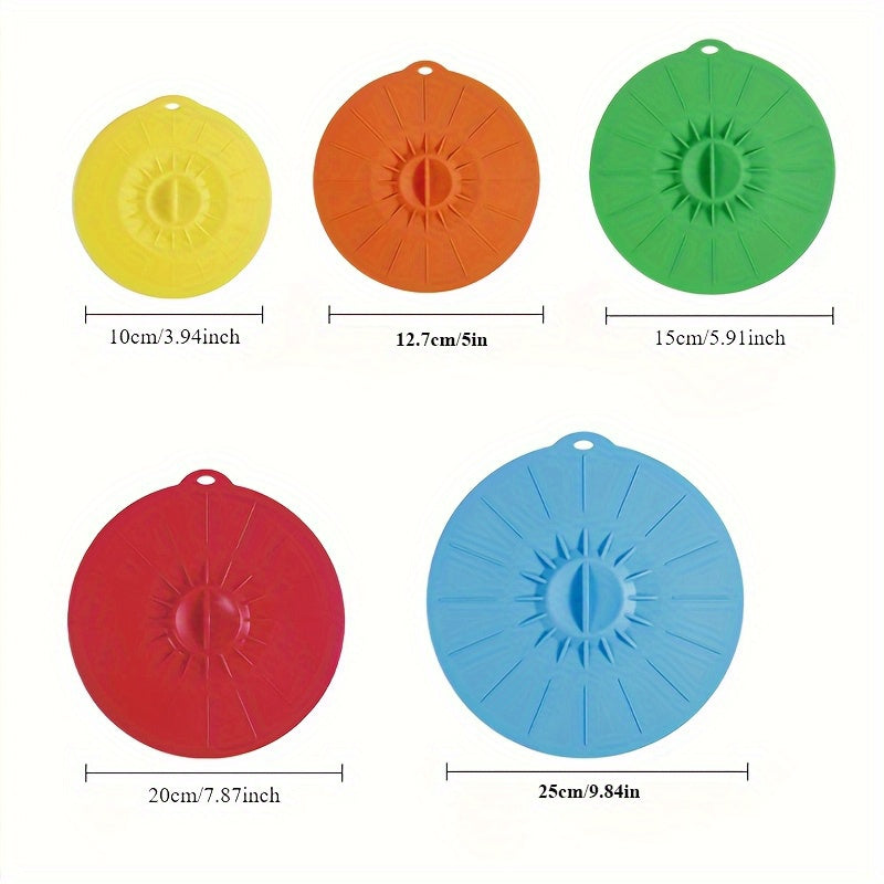 5pcs silicone bowl cover set heat resistant reusable fresh