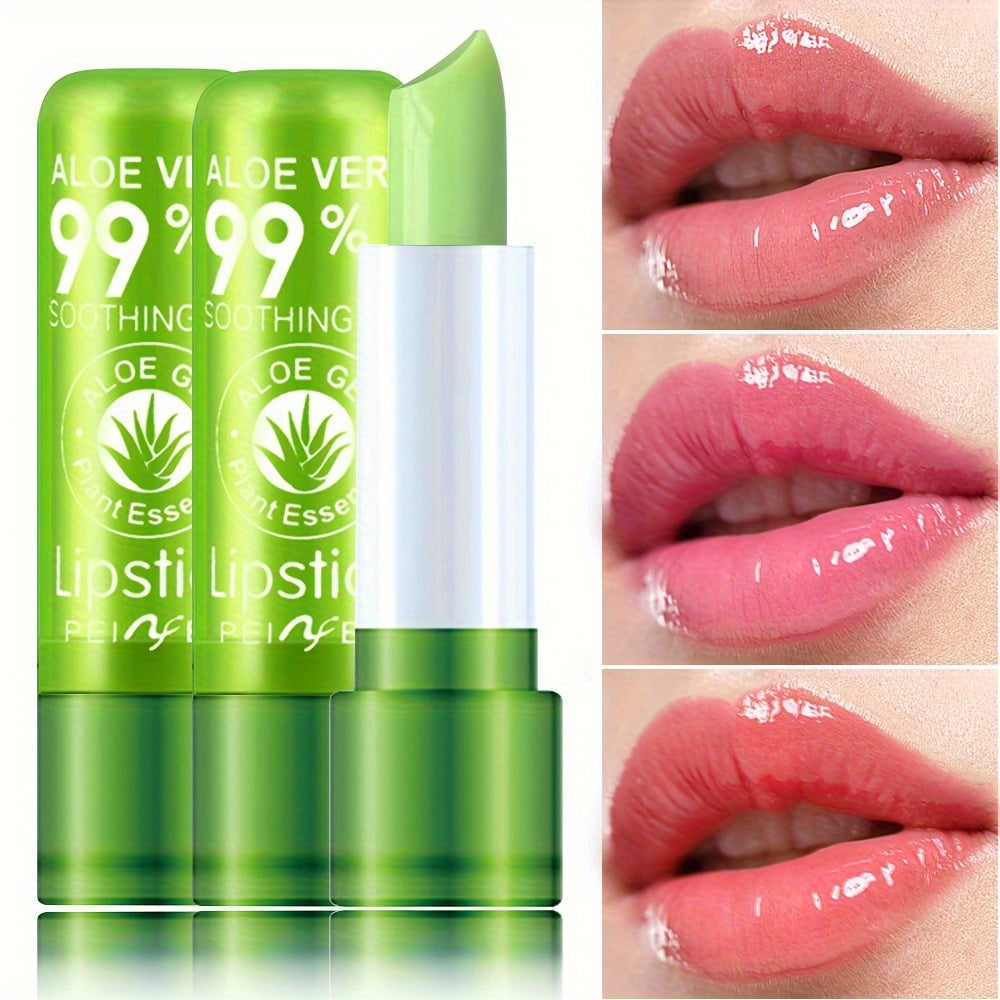 3pcs aloe vera hydrating color changing lip balm daily lip