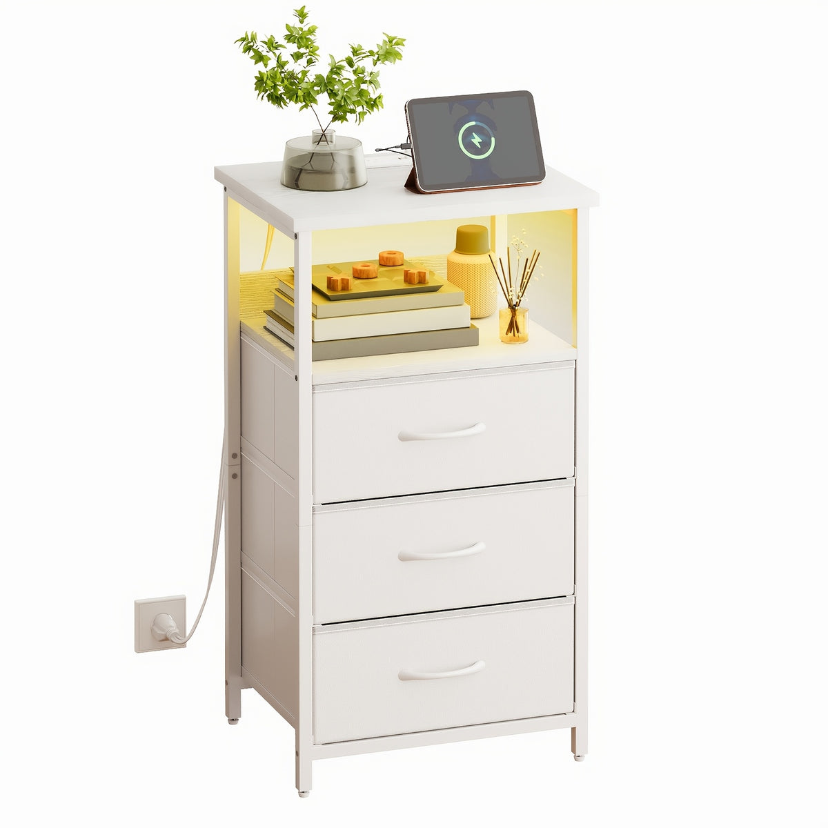 1 2pcs night stand display stand 1 2 3 4 drawers led
