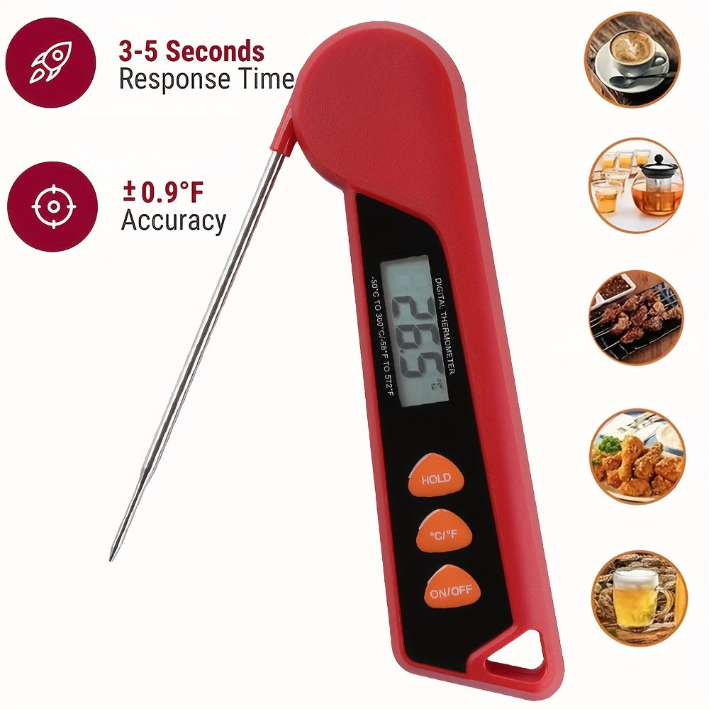 1pc folding barbecue thermometer stainless steel temperature