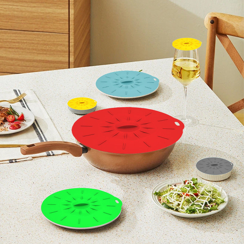 5pcs silicone bowl cover set heat resistant reusable fresh