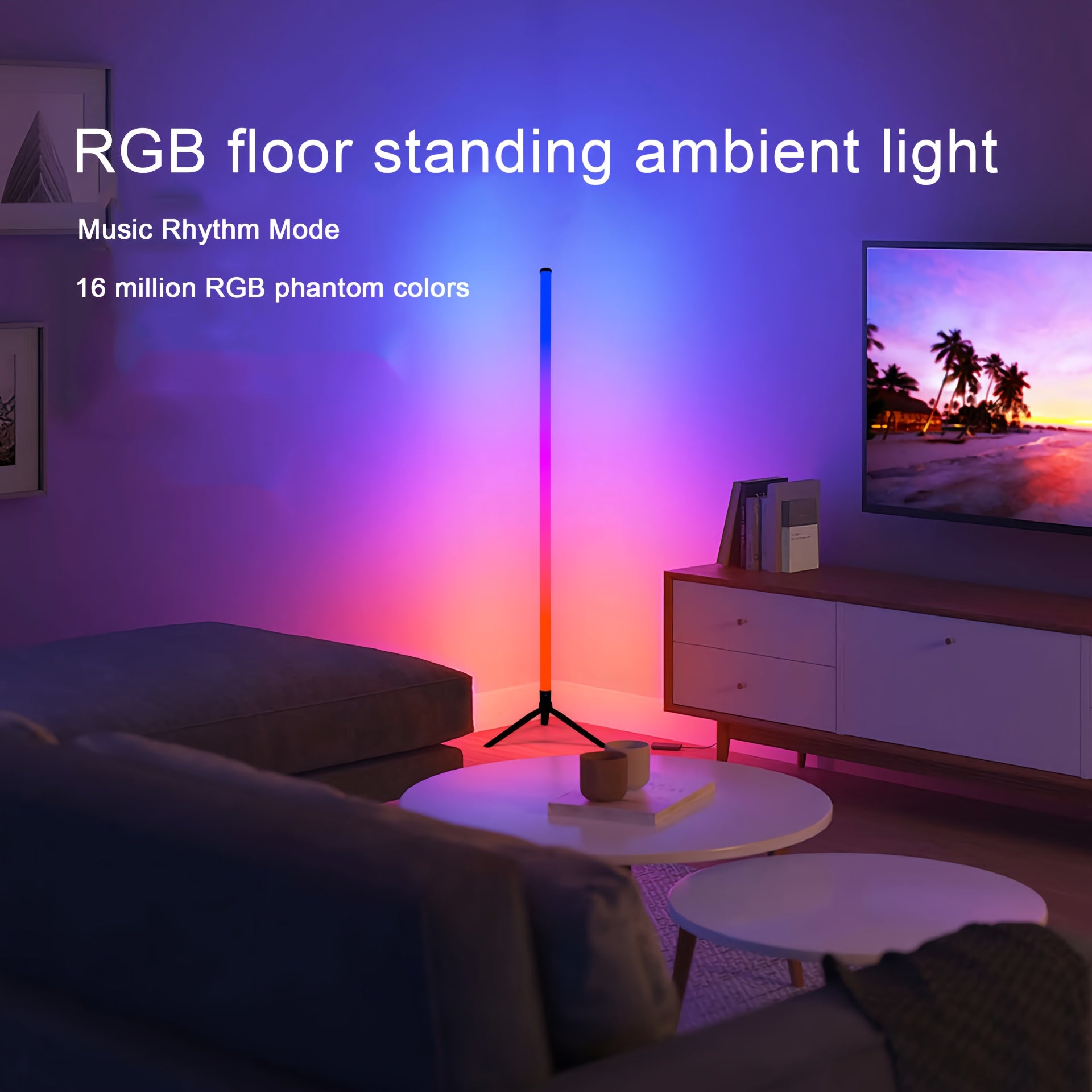 1pc led floor lamp rgb color changing remote controlled