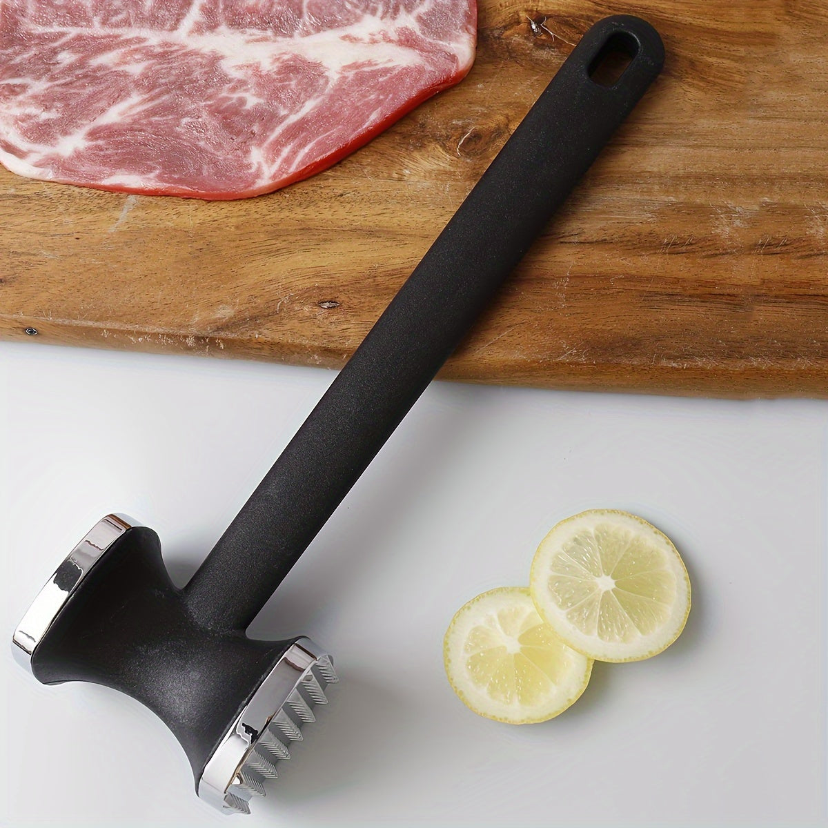 stainless steel meat hammer serrated edge ergonomic kitchen