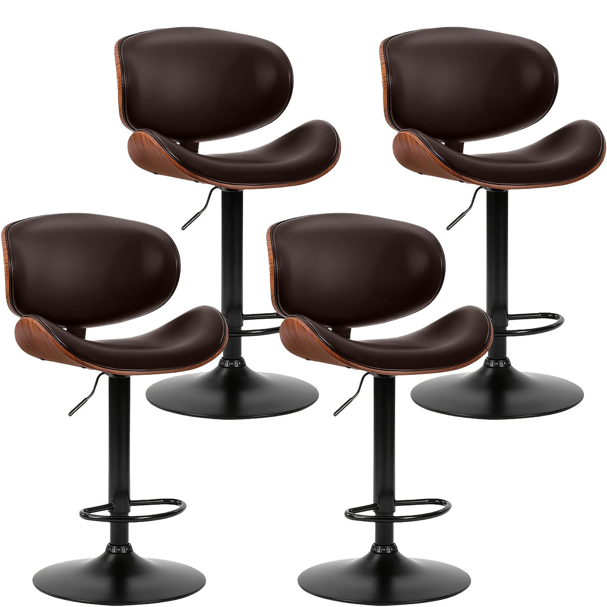 two piece bar stool set adjustable height featuring pu