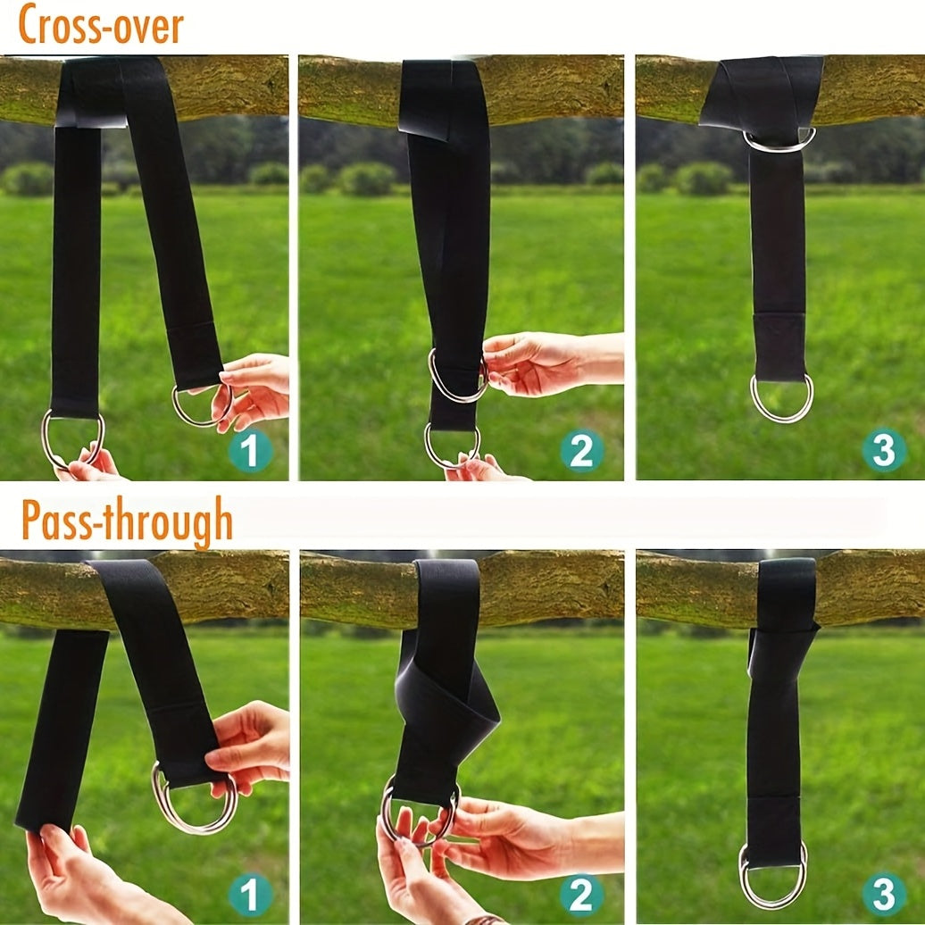 2 pack heavy duty black hammock sling set safety locks
