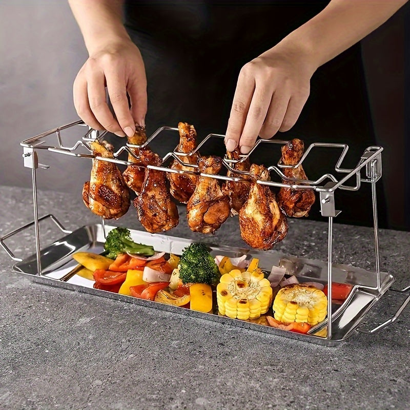 a foldable stainless steel chicken leg rack suitable
