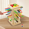 childrens wooden stick   1 dice 4 colored balls 30