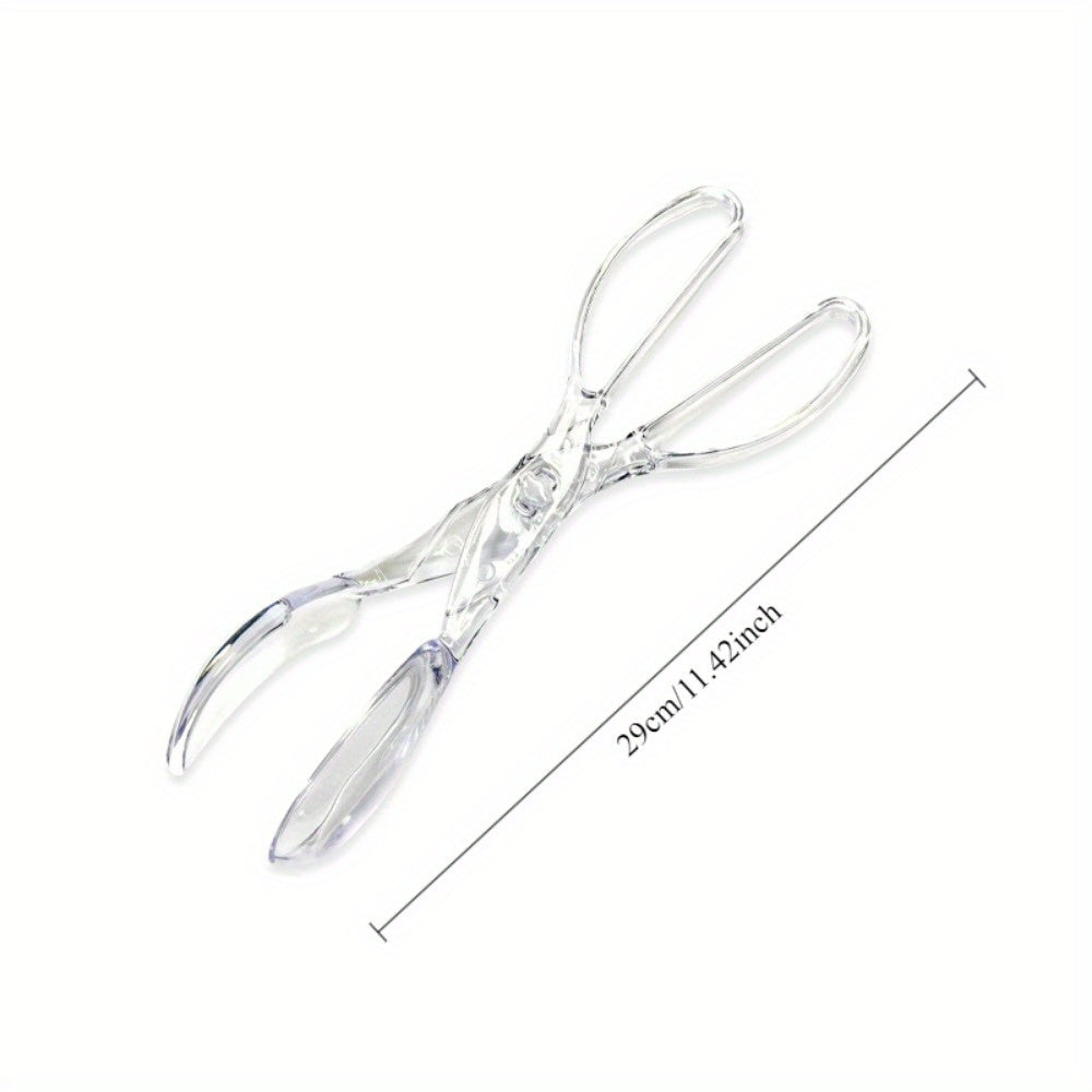 1 pair transparent plastic salad scissors reusable
