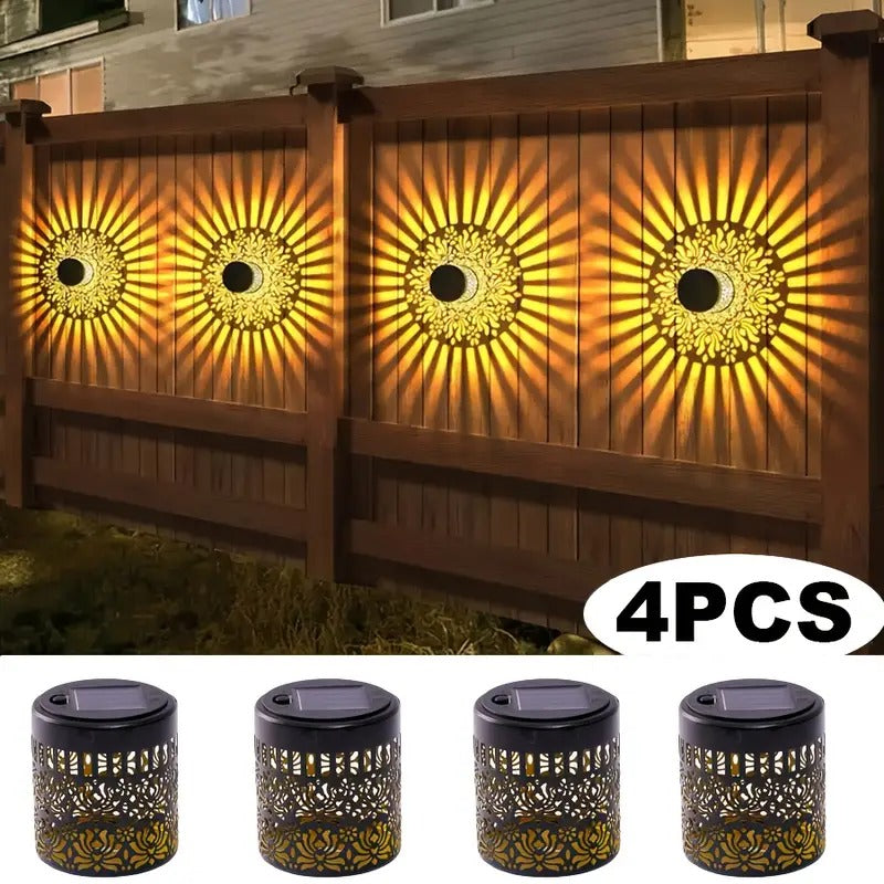 4 solar outdoor peony deck lights decorative solar warm