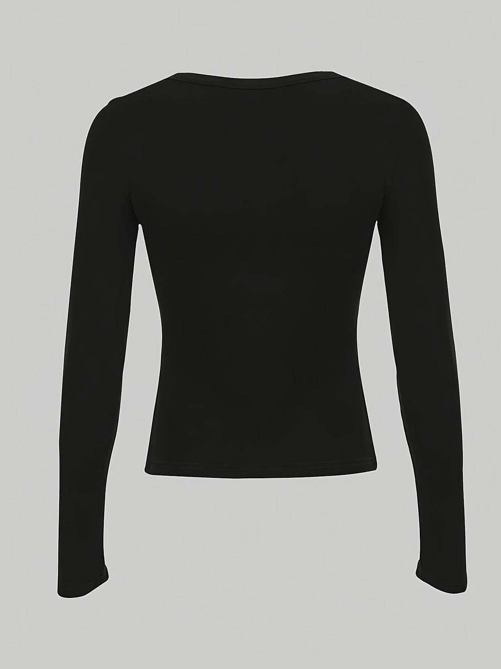 3pcs set womens solid color button half   long sleeve