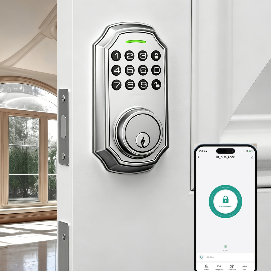 keyless smart door lock fingerprint handle   door