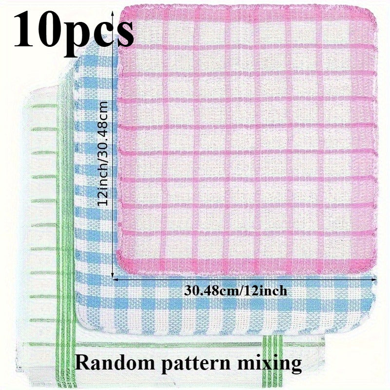 10pcs random color double sided dishwashing cloth kitchen