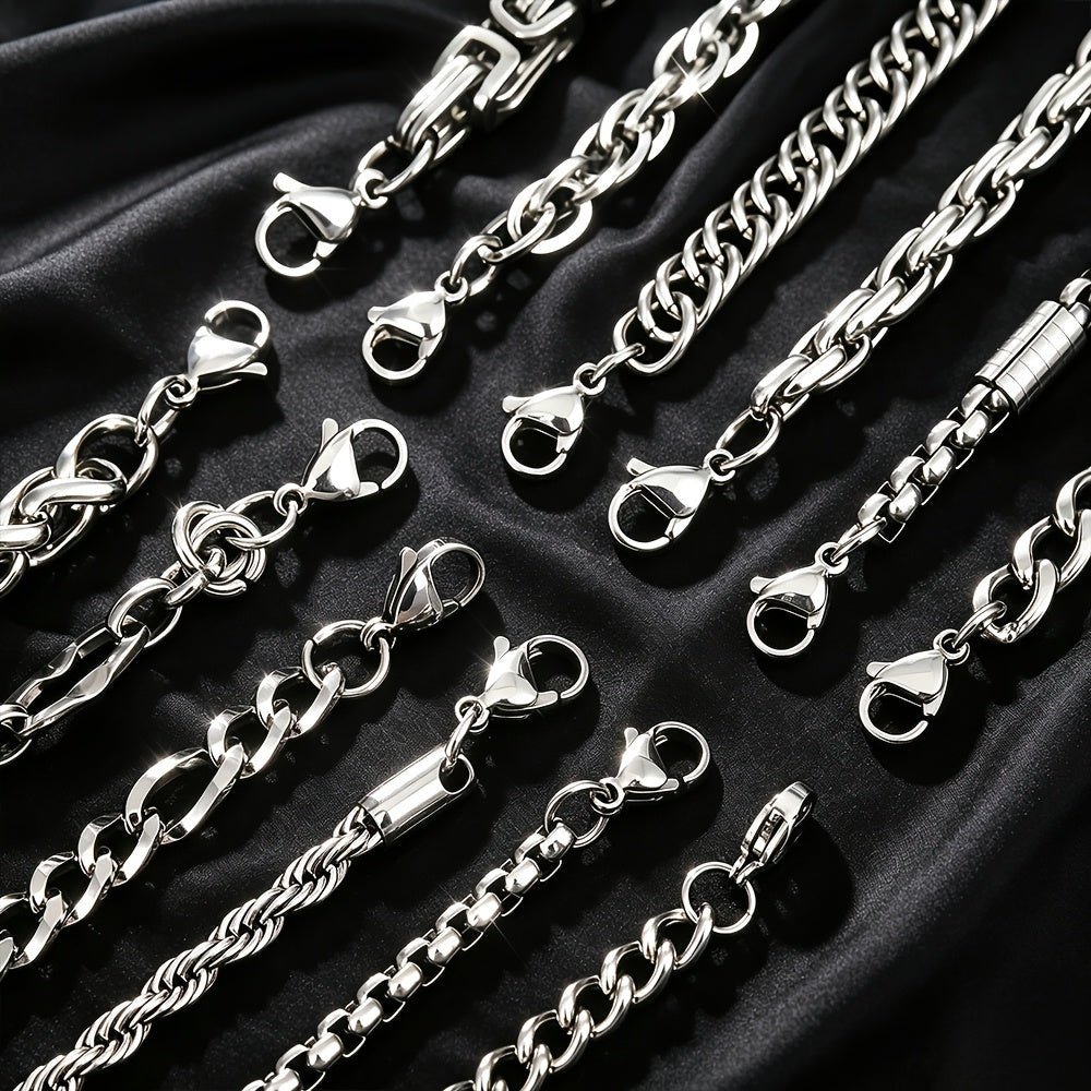 random 6pcs mens 304 304 stainless steel hip hop chunky